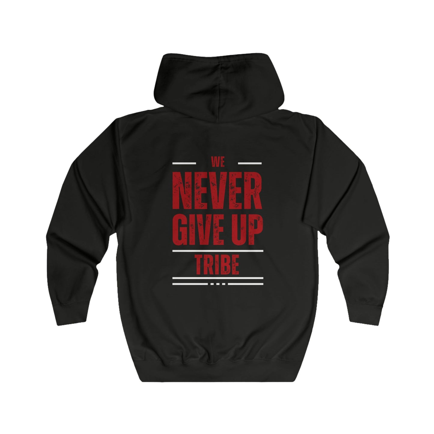 Unisex Full Zip Hoodie - Intricate Training Tribe - Never Give Up