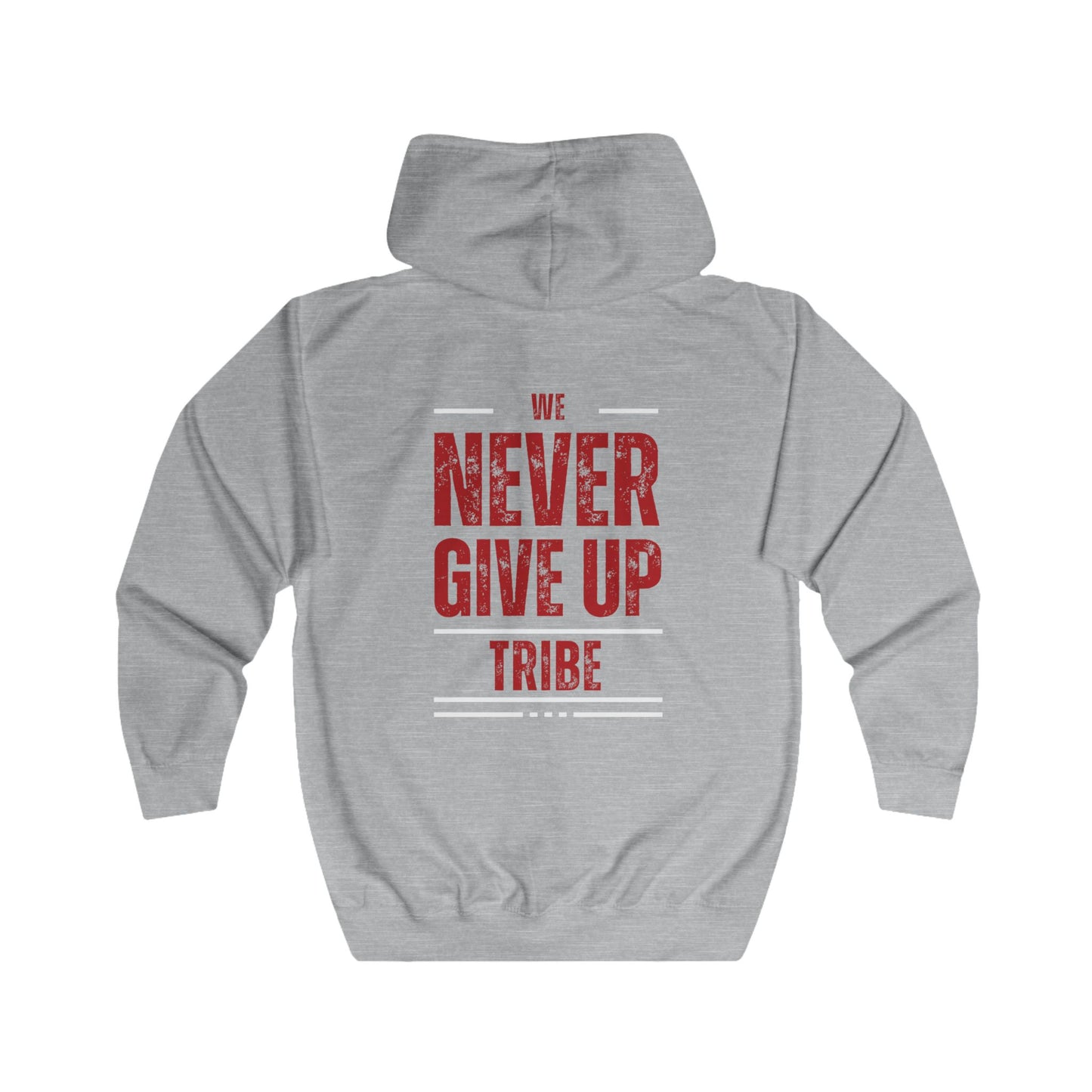 Unisex Full Zip Hoodie - Intricate Training Tribe - Never Give Up